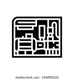 Screw Air Compressor Glyph Icon Vector. Screw Air Compressor Sign. Isolated Contour Symbol Black Illustration