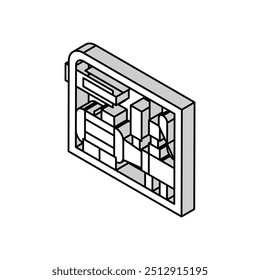 compressor de ar de parafuso ícone isométrico vetor. parafuso compressor de ar sinal. ilustração símbolo isolado