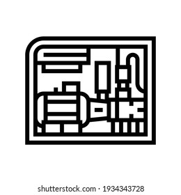 Screw Air Compressor Line Icon Vector. Screw Air Compressor Sign. Isolated Contour Symbol Black Illustration