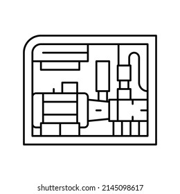 Screw Air Compressor Line Icon Vector. Screw Air Compressor Sign. Isolated Contour Symbol Black Illustration