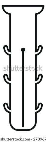Screw anchor line icon. Wall repair fastener 