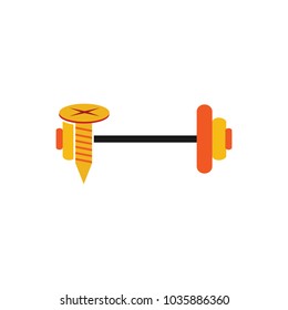 Screw Barbell Logo Icon Design