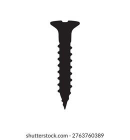 Screw black silhouette vector illustration on white background
