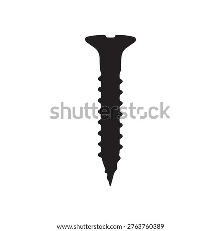 Screw black silhouette vector illustration on white background
