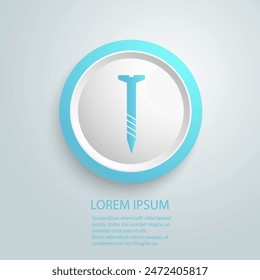 Screw blue icon, vector flat style sign