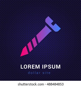 Screw Blue & Red colorful gradient attractive bright material Icon / Logo Design