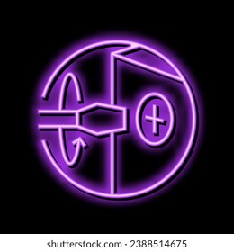 screw bolt assembly furniture neon light sign vector. screw bolt assembly furniture illustration