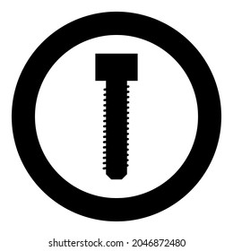 Screw bolt Dag icon in circle round black color vector illustration solid outline style image