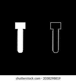 Screw bolt Dag icon white color vector illustration flat style image set