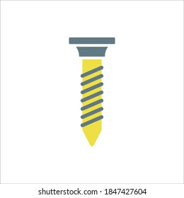 Screw Bolt Flat Icon Vector Logo Template Illustration
