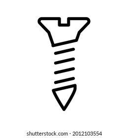 Screw, bolt icon, Line Vector graphics