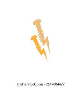 Screw, bolt icon logo design illustration template 