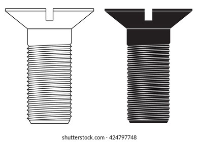 Screw bolt icon. Vector illustration isolated on white background