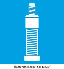 Screw and bolt icon white isolated on blue background vector illustration