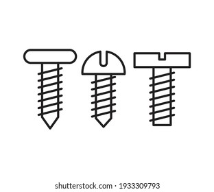 screw and bolt icons set vector