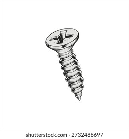 screw bolt image artwork handmade illustration