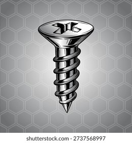 screw bolt image artwork handmade illustration