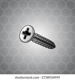 screw bolt image artwork handmade illustration
