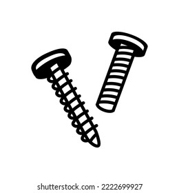 screw and bolt Industrial symbol Logo. filled flat sign, solid pictogram isolated on white. Symbol, logo illustration.