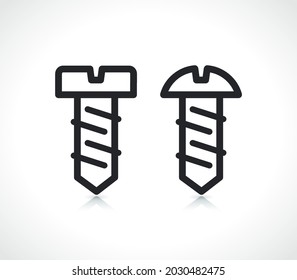 icono de la línea de tornillos