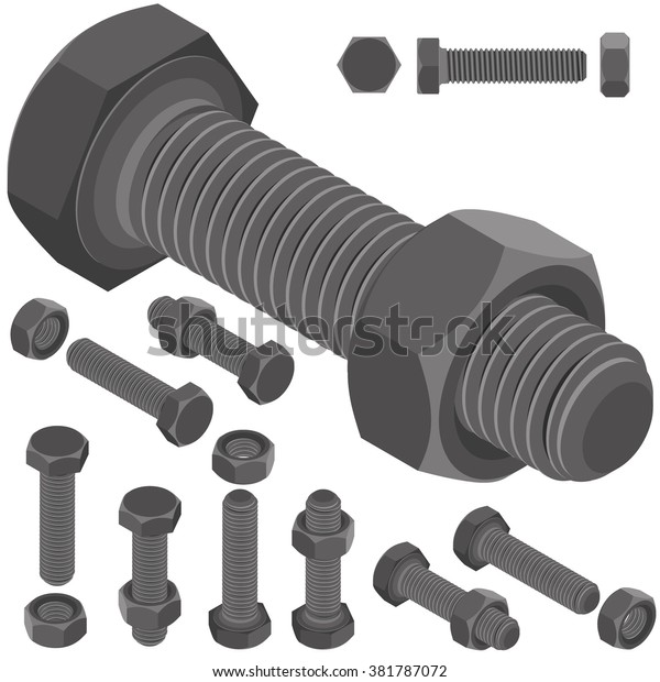 Nut And Bolt Drawing Stock Illustration Download Image