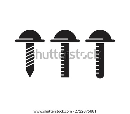 screw bolt and tack icons set vector illustration