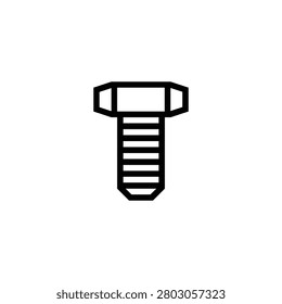 Screw Bolt Thread Fastener Hardware Line Icon