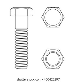 Screw bolt. Vector illustration isolated on white background