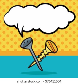 screw color doodle, speech bubble