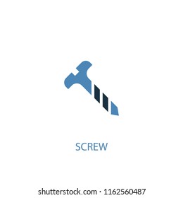 screw concept 2 colored icon. Simple blue element illustration. screw concept symbol design from Hand tools set. Can be used for web and mobile UI/UX
