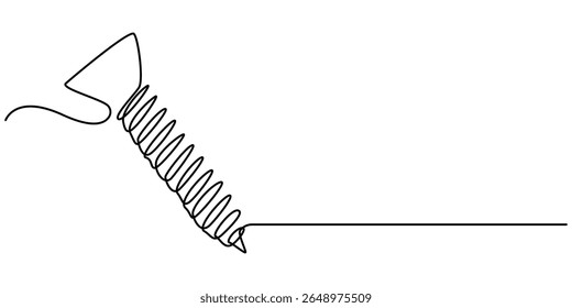 parafuso contínuo um desenho de linha, parafuso, unha, parafuso uma linha arte. desenho de linha contínua de reparação, profissional, mão, pessoas, conceito, suporte, manutenção, parafuso vetor de desenho de linha contínua.