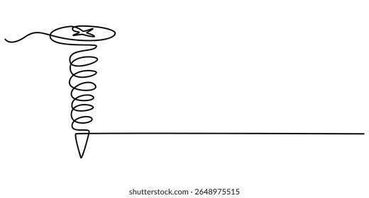 parafuso contínuo um desenho de linha, parafuso, unha, parafuso uma linha arte. desenho de linha contínua de reparação, profissional, mão, pessoas, conceito, suporte, manutenção, parafuso vetor de desenho de linha contínua.
