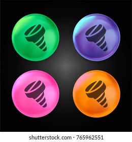 Screw crystal ball design icon in green - blue - pink and orange.
