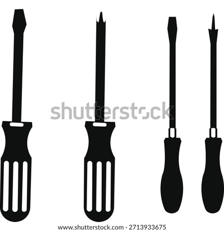 Screw driver black and white flat vector icon design. Screw driver trendy icon set screw driver ic  vector 
