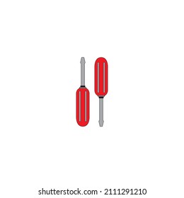 Screw driver design illustration icon logo templat