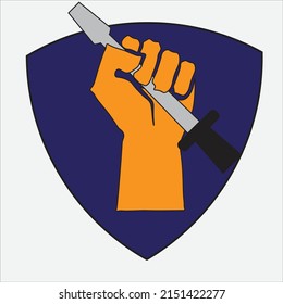 A screw driver in a hand - Concept of labor effort - Worker illustration - vector , icon  (1st May ) 