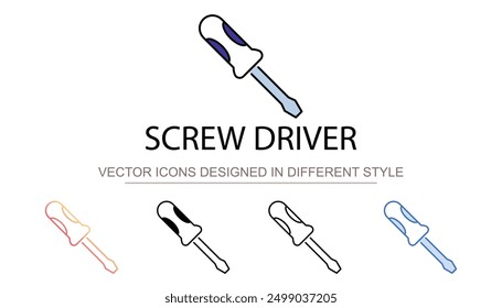 Screw Driver icon design with white background stock illustration