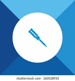 Screw Driver Icon on Blue Background. Eps-10.