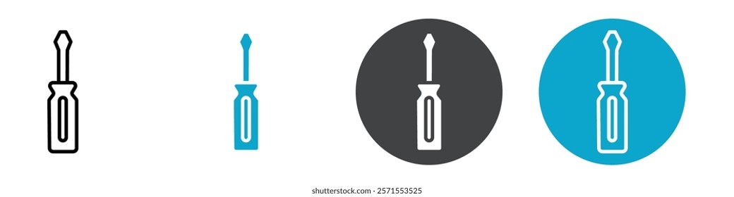 screw driver icon Vector illustration in black