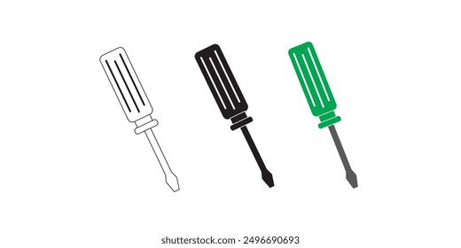 Screw driver icon vector. Screw-driver Icon - realistic illustration.