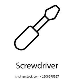 screw driver line icon, black out line vector design