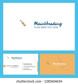 Screw driver  Logo design with Tagline & Front and Back Busienss Card Template. Vector Creative Design