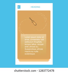 Screw driver  mobile vertical banner design design. Vector
