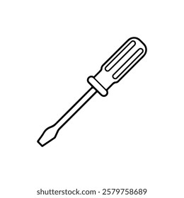 Screw driver outline stroke icon vector illustration design.