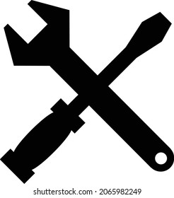 Icono negro del tornillo y del tornillo  