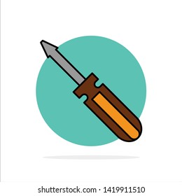 Screw, Driver, Tool, Repair, Tools Abstract Circle Background Flat color Icon
