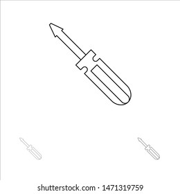 Screw, Driver, Tool, Repair, Tools Bold and thin black line icon set. Vector Icon Template background