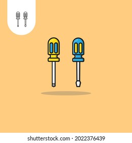 Screw driver vector design.Perfect use for web, pattern, design, icon, ui, ux, etc.