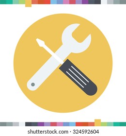 Screw driver and wrench icon.