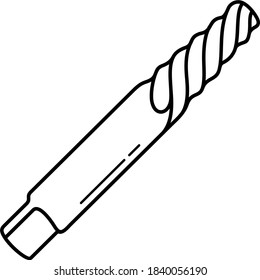 Screw extractor. Vector outline illustration.